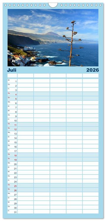 Produktbild: Familienplaner 2026 - Teneriffa Insel der Gl&uuml;ckseeligen mit 5 Spalten (Wandkalender, 21 x 45 cm) CALVENDO