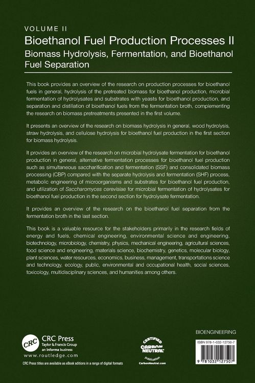 Produktbild: Bioethanol Fuel Production Processes. II
