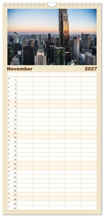 Produktbild: Familienplaner 2027 - Wundervolles New York mit 5 Spalten (Wandkalender, 21 x 45 cm) CALVENDO