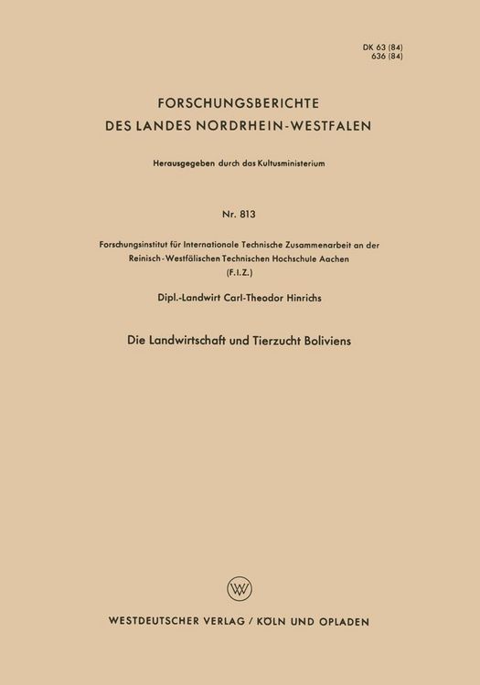 Produktbild: Die Landwirtschaft und Tierzucht Boliviens