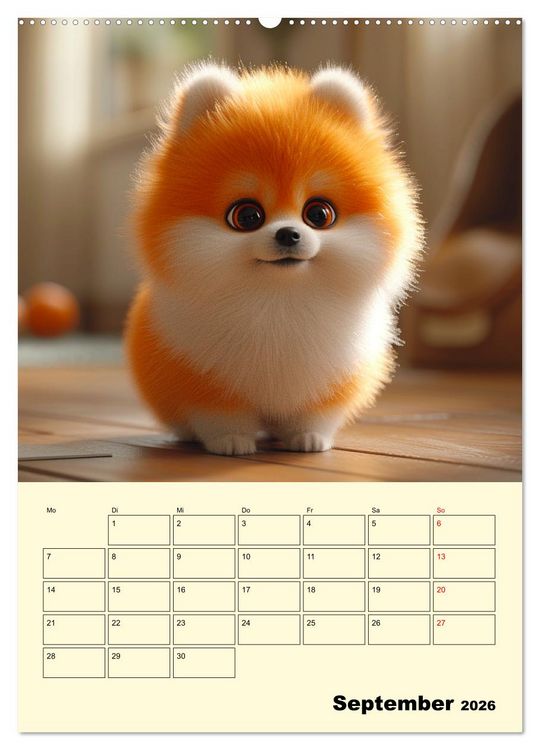 Produktbild: Entz&uuml;ckende Hunde. Liebliche Cartoons zum Schmunzeln (Wandkalender 2026 DIN A2 hoch), CALVENDO Monatskalender
