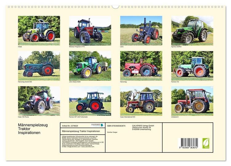 Produktbild: M&auml;nnerspielzeug Traktor Inspirationen (hochwertiger Premium Wandkalender 2027 DIN A2 quer), Kunstdruck in Hochglanz
