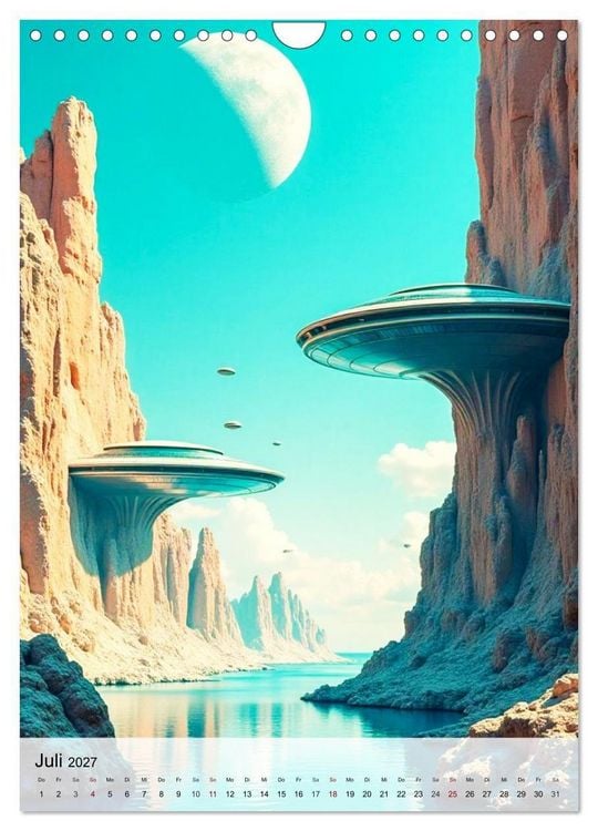 Produktbild: Retro Sci-Fi - Aufbruch zu neuen Grenzen (Wandkalender 2027 DIN A4 hoch), CALVENDO Monatskalender
