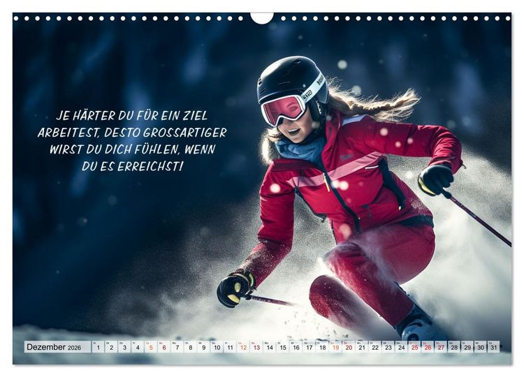 Produktbild: Motivation und Ski (Wandkalender 2026 DIN A3 quer), CALVENDO Monatskalender