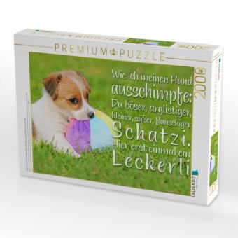 Produktbild: CALVENDO Puzzle Jack Russell Terrier Welpe liegt in der Wiese und knabbert an einem Ball | 2000 Teile Lege-Gr&ouml;&szlig;e 90x67cm Foto-Puzzle f&uuml;r gl&uuml;ckliche Stunden