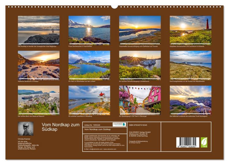 Produktbild: Vom Nordkap zum S&uuml;dkap (hochwertiger Premium Wandkalender 2026 DIN A2 quer), Kunstdruck in Hochglanz