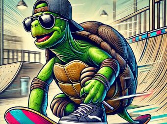 Produktbild: CALVENDO Puzzle Skater-Turtle: Langsam war gestern | 2000 Teile Lege-Gr&ouml;&szlig;e 90x67cm Foto-Puzzle f&uuml;r gl&uuml;ckliche Stunden
