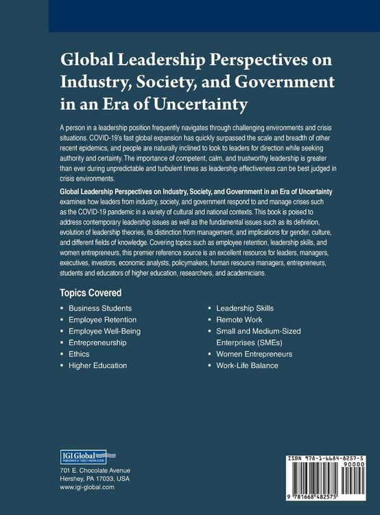 Produktbild: Global Leadership Perspectives on Industry, Society, and Government in an Era of Uncertainty