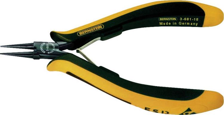 Produktbild: Bernstein Tools for Electronics 3-681-15 ESD Rundzange Gerade Spezialstahl 130mm