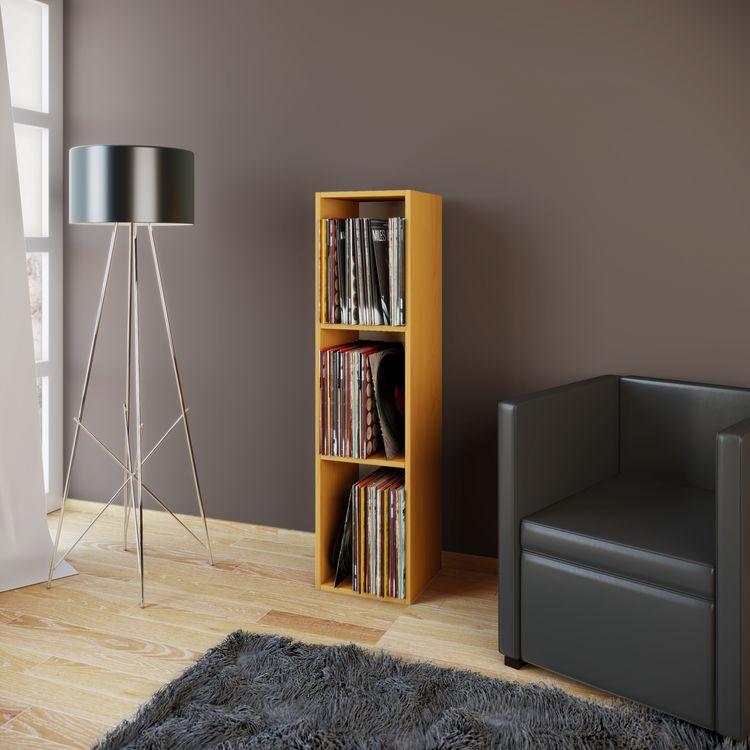 Produktbild: Holz Schallplatten LP Stand Regal Platto 3fach