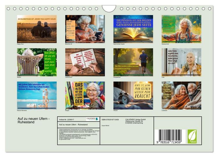 Produktbild: Auf zu neuen Ufern - Ruhestand (Wandkalender 2026 DIN A4 quer), CALVENDO Monatskalender