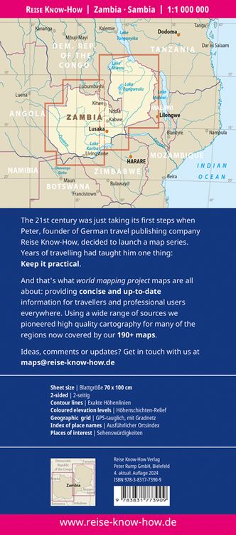 Produktbild: Reise Know-How Landkarte Sambia / Zambia (1:1.000.000)