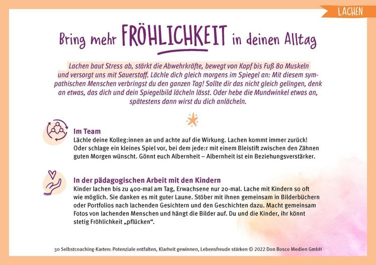 Produktbild: 30 Selbstcoaching-Karten: Potenziale entfalten, Klarheit gewinnen, Lebensfreude st&auml;rken