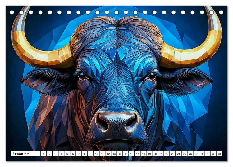 Produktbild: Low Poly Wildlife (Tischkalender 2026 DIN A5 quer), CALVENDO Monatskalender