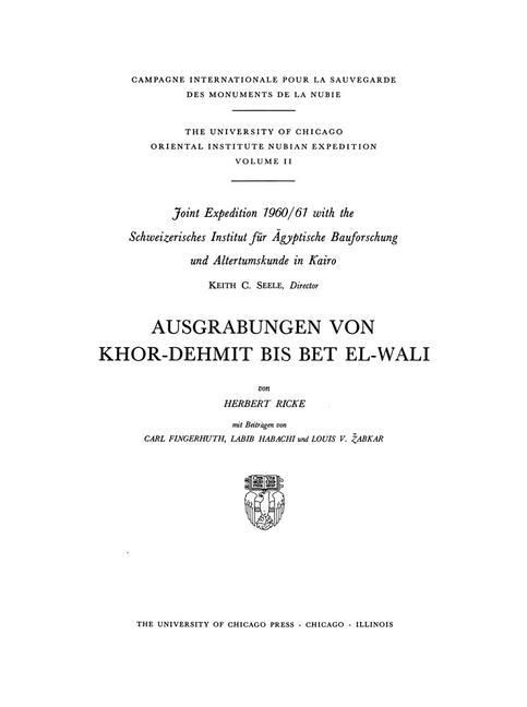 Produktbild: Ausgrabungen von Khor-Dehmit bis Bet El-Wali