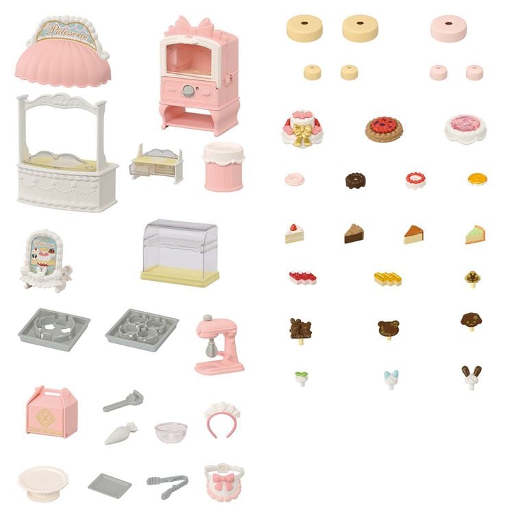 Produktbild: Sylvanian Families 5807 - Village Cake Shop Starter Set, Dorfkonditorei Set f&uuml;r Starter Haus, Spielset