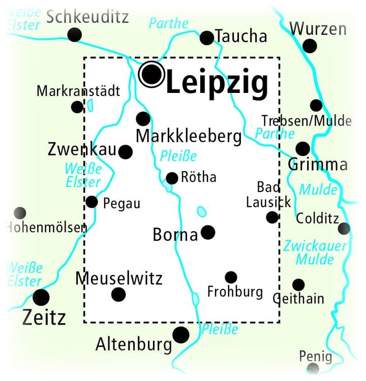 Produktbild: Publicpress Rad- und Wanderkarte Leipziger Neuseenland, S&uuml;dlicher Teil 1:50.000