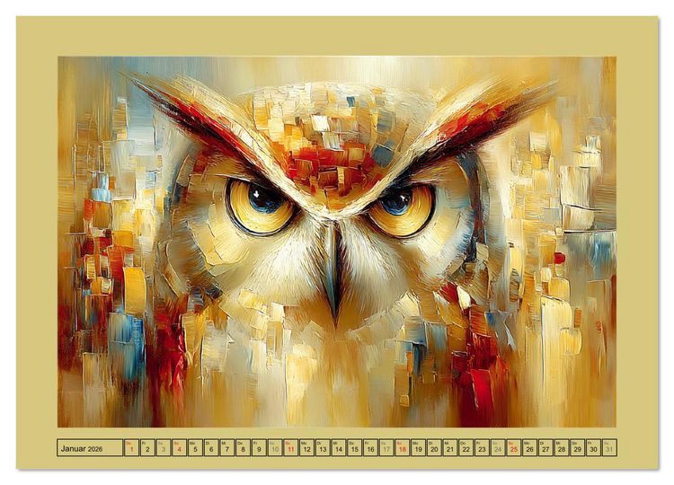 Produktbild: Majest&auml;ten der L&uuml;fte. Raubv&ouml;gel zwischen Himmel und Kunst (Wandkalender 2026 DIN A2 quer), CALVENDO Monatskalender