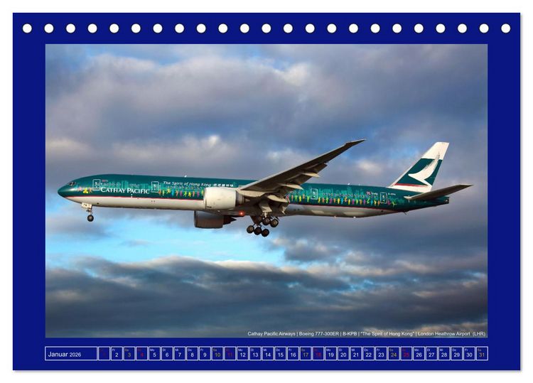 Produktbild: Bunte Airliner (Tischkalender 2026 DIN A5 quer), CALVENDO Monatskalender