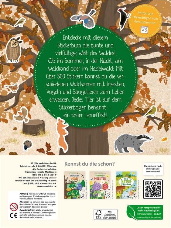 Produktbild: Naturforscher-Kids &ndash; Stickerheft Im Wald