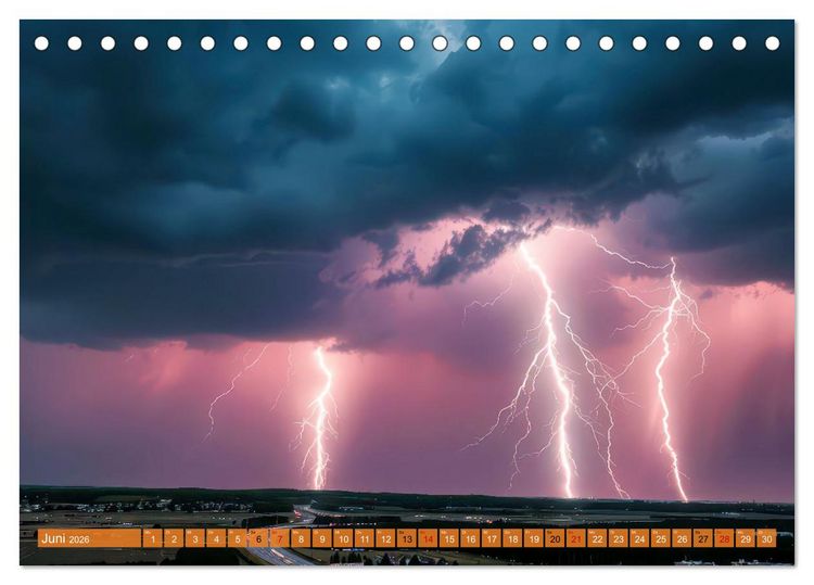 Produktbild: Mega-Blitze (Tischkalender 2026 DIN A5 quer), CALVENDO Monatskalender