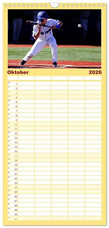 Produktbild: Familienplaner 2026 - Kultsport Baseball mit 5 Spalten (Wandkalender, 21 x 45 cm) CALVENDO