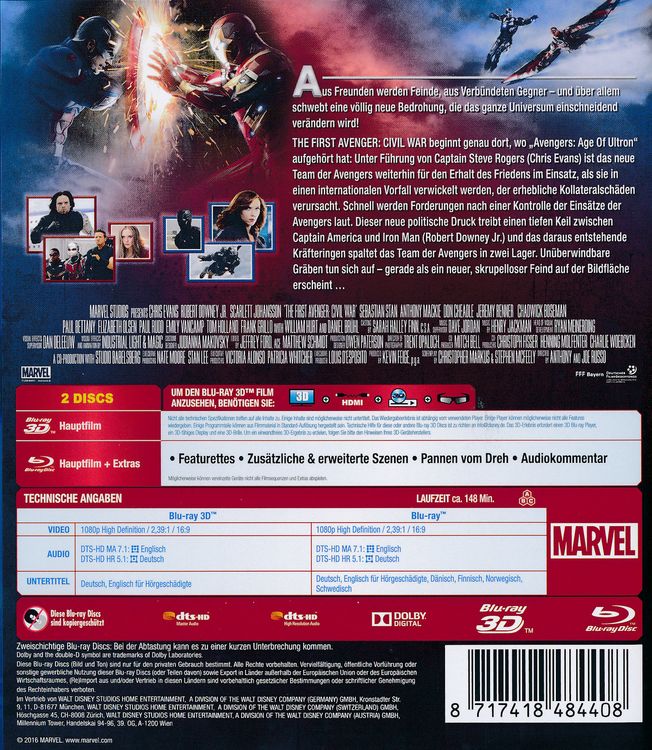 Produktbild: The First Avenger: Civil War (+ Blu-ray)