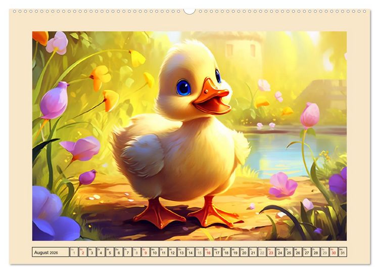 Produktbild: Lustige Enten. Niedlich und farbenfroh (hochwertiger Premium Wandkalender 2026 DIN A2 quer), Kunstdruck in Hochglanz