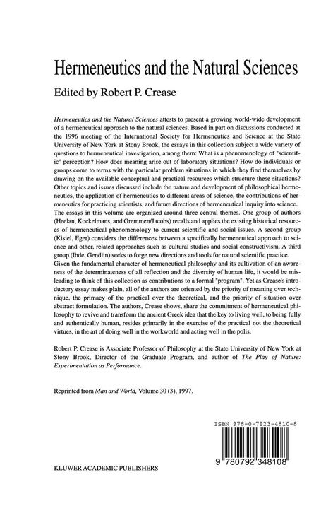 Produktbild: Hermeneutics and the Natural Sciences