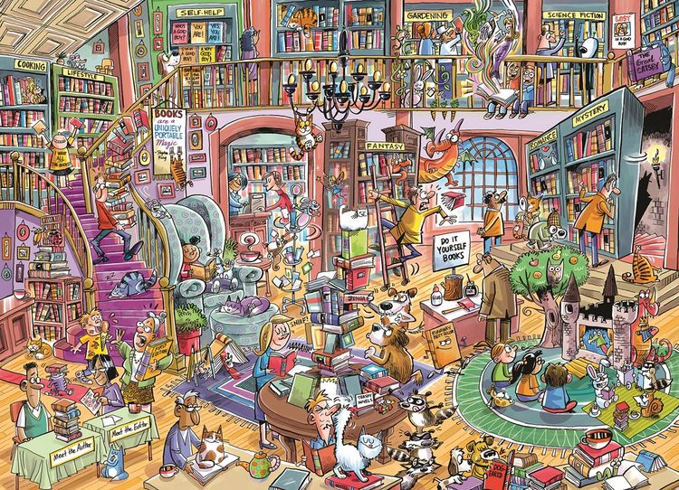 Produktbild: COBBLE HILL PUZZLES - Verr&uuml;ckter Buchladen 1000 Teile