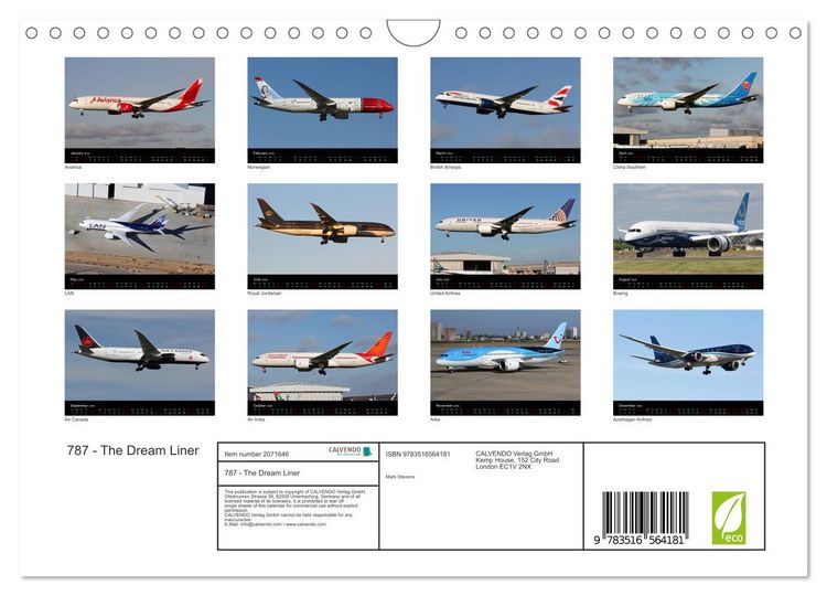 Produktbild: 787 - The Dream Liner (Wall Calendar 2026 DIN A4 landscape), CALVENDO 12 Month Wall Calendar