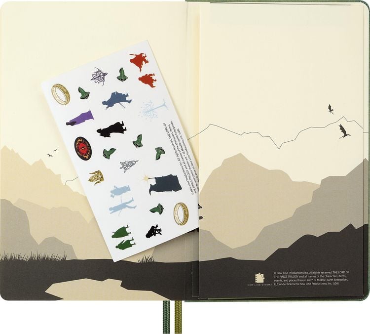 Produktbild: Moleskine 12 Monate Der Herr der Ringe Tageskalender 2027, L/A5, 1 Tag = 1 Seite, fester Einband