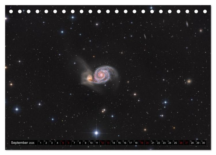 Produktbild: Galaxien im Universum (Tischkalender 2026 DIN A5 quer), CALVENDO Monatskalender