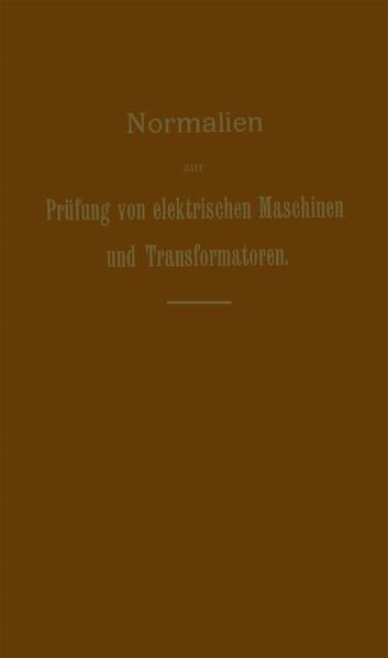 Produktbild: Normalien zur Pr&uuml;fung von elektrischen Maschinen und Transformatoren
