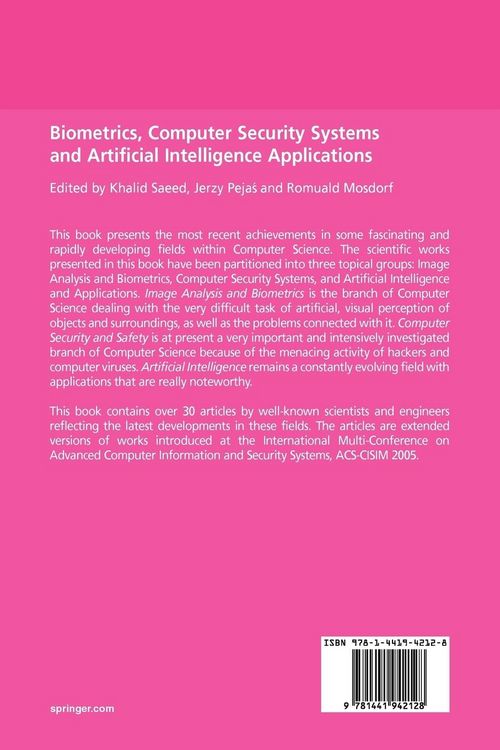 Produktbild: Biometrics, Computer Security Systems and Artificial Intelligence Applications