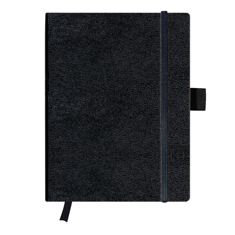 Produktbild: Herlitz Notizbuch Classic tablet 96 Blatt kariert schwarz mit Leseband und Falttasche