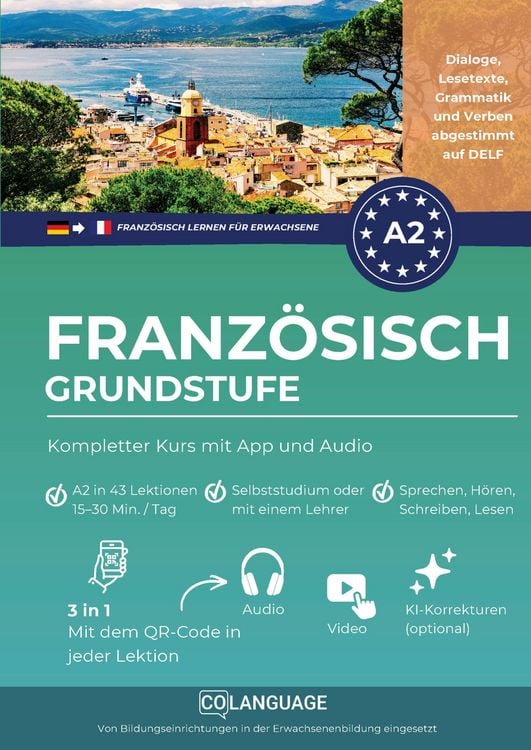 Produktbild: Franz&ouml;sisch A2 lernen Grundstufe: Kompletter Kurs mit App und Audio