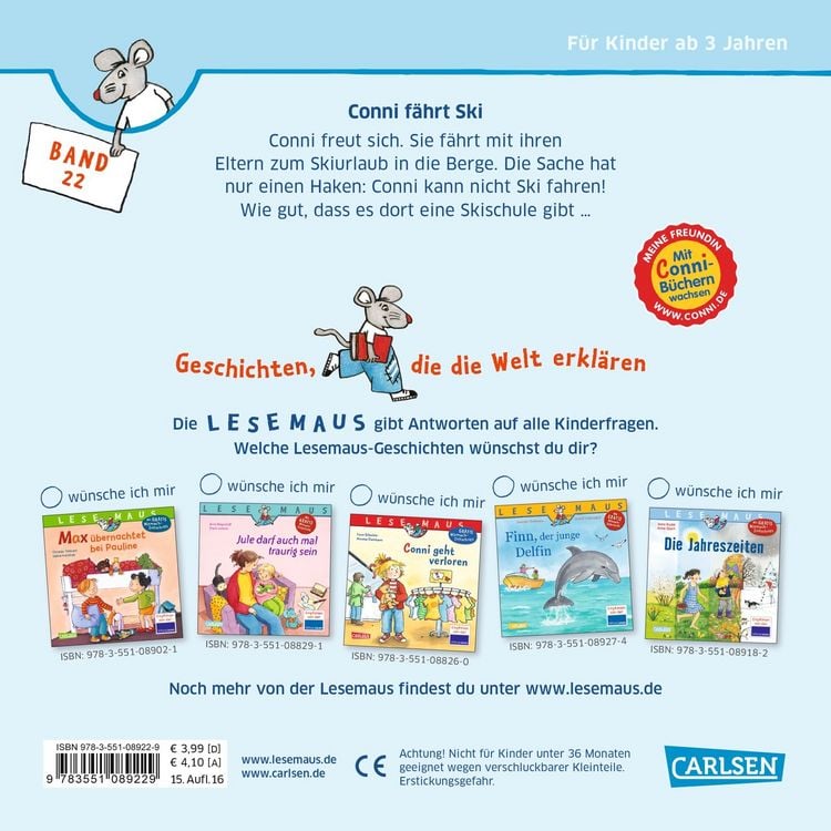 Produktbild: LESEMAUS 22: Conni fährt Ski
