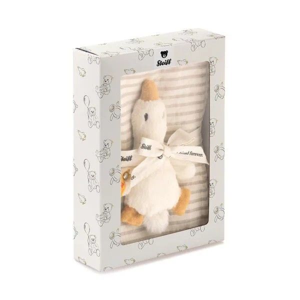Produktbild: Steiff 242960 - Geschenkset Gilda Gans Greifling mit Rassel und Spucktuch