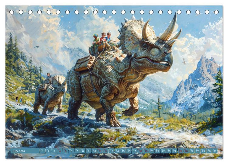 Produktbild: Dinosaur Legends (Desk Calendar 2026 DIN A5 landscape), CALVENDO 12 Month DeskCalendar