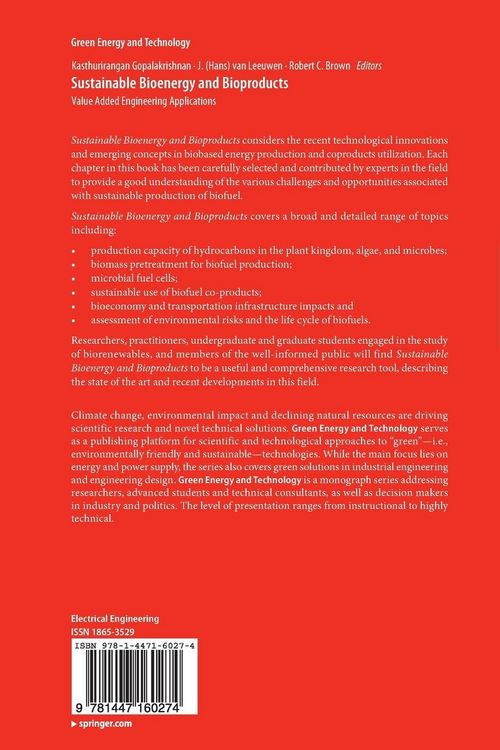 Produktbild: Sustainable Bioenergy and Bioproducts