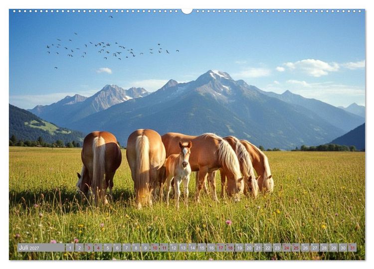 Produktbild: Alpent&auml;ler und Haflinger Pferde (Wandkalender 2027 DIN A2 quer), CALVENDO Monatskalender
