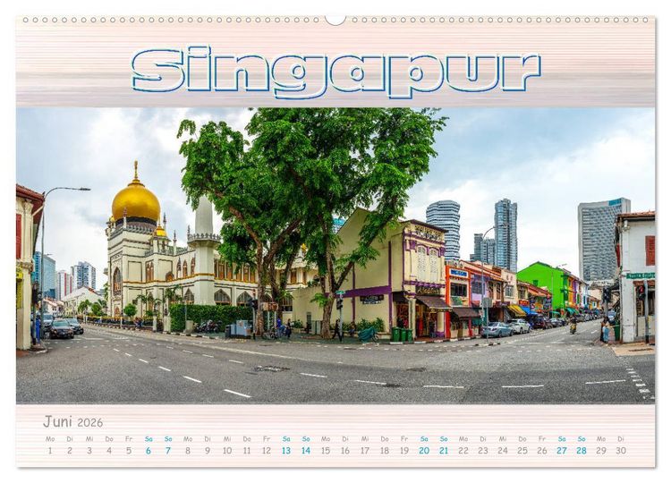 Produktbild: Singapur als Panorama (hochwertiger Premium Wandkalender 2026 DIN A2 quer), Kunstdruck in Hochglanz