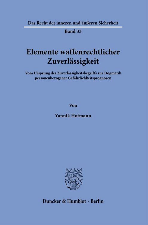 Produktbild: Elemente waffenrechtlicher Zuverl&auml;ssigkeit