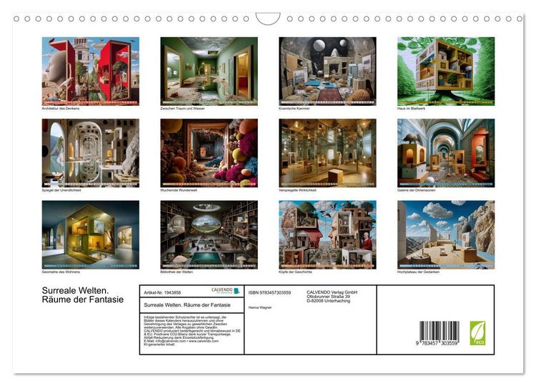 Produktbild: Surreale Welten. R&auml;ume der Fantasie (Wandkalender 2026 DIN A3 quer), CALVENDO Monatskalender