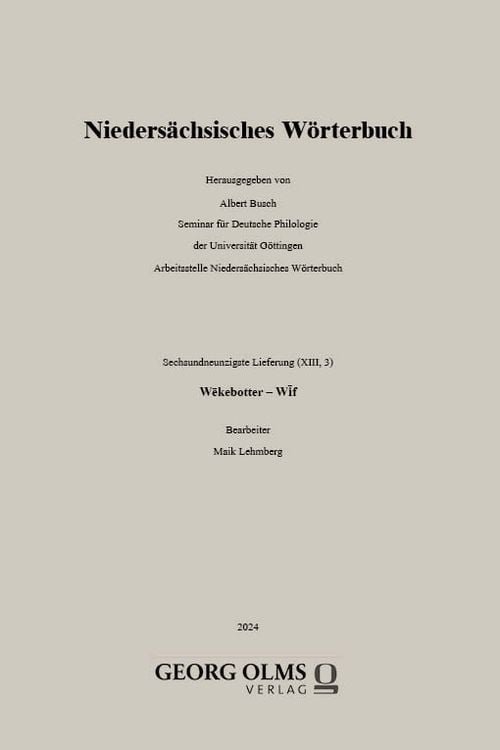 Produktbild: Nieders&auml;chsisches W&ouml;rterbuch