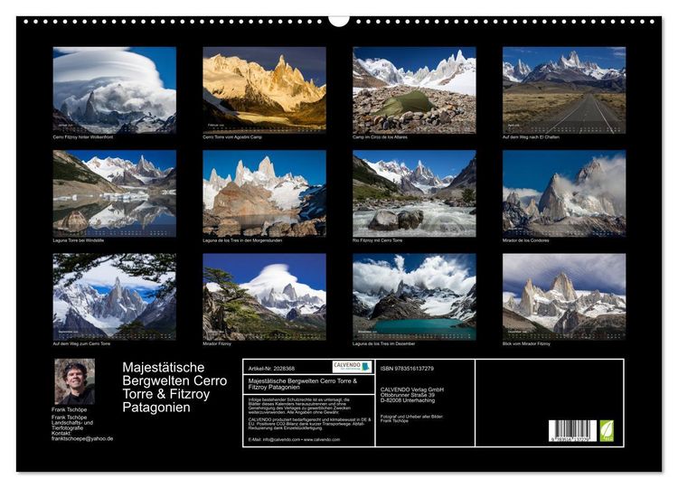 Produktbild: Majest&auml;tische Bergwelten Cerro Torre & Fitzroy Patagonien (Wandkalender 2026 DIN A2 quer), CALVENDO Monatskalender