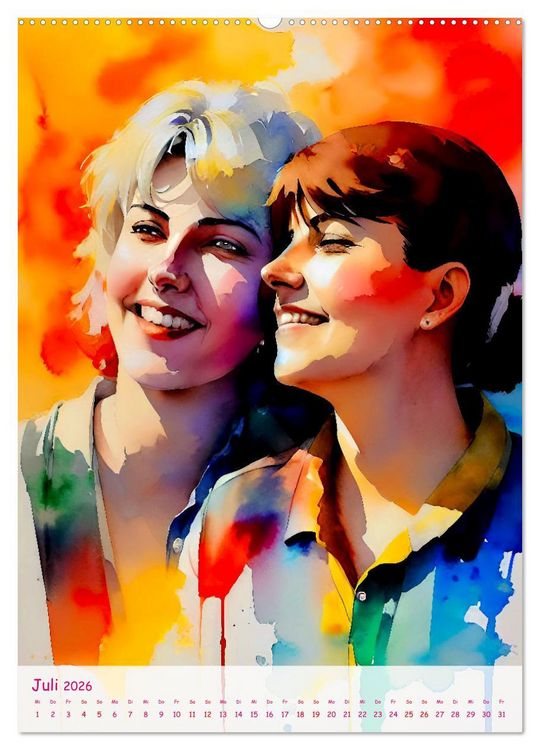 Produktbild: Lesbische Liebe (hochwertiger Premium Wandkalender 2026 DIN A2 hoch), Kunstdruck in Hochglanz
