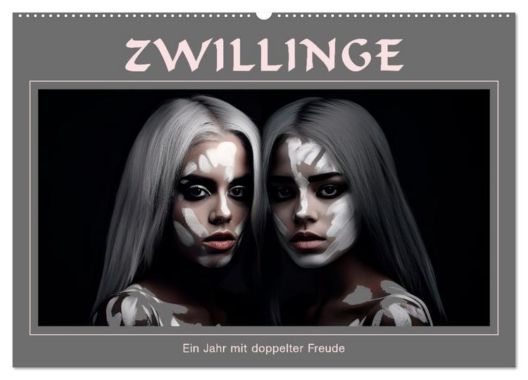 Produktbild: Zwillinge - Ein Jahr mit doppelter Freude (Wandkalender 2026 DIN A2 quer), CALVENDO Monatskalender