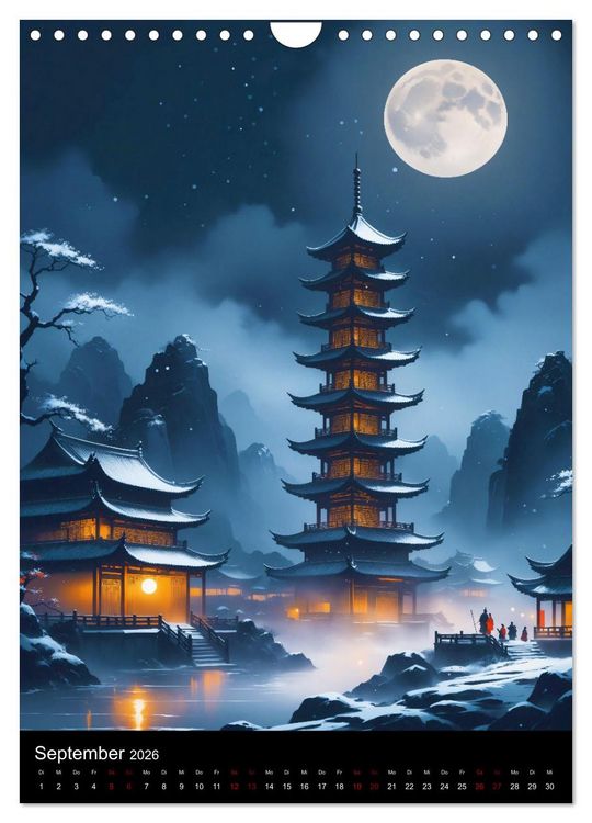 Produktbild: Asiatische Inspiration Fern&ouml;stlicher Art - Dunkle Werke (Wandkalender 2026 DIN A4 hoch), CALVENDO Monatskalender